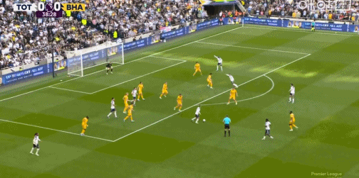 半场：热刺1-1布莱顿，波罗头球破门，三笘薰精彩抽射扳平